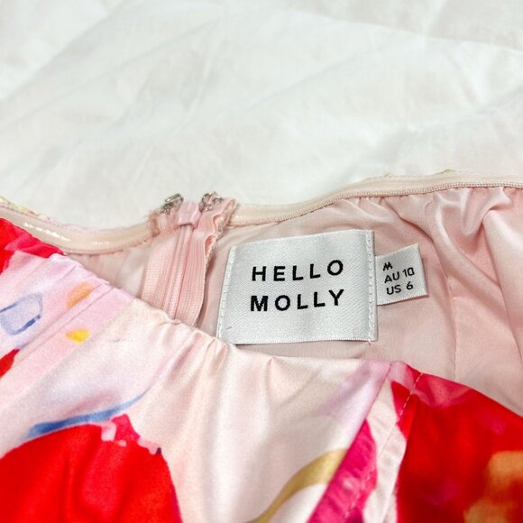 NWOT Hello Molly Summer Vacays Floral Mini Dress Pink Multicolor Size 6 - Picture 6 of 7